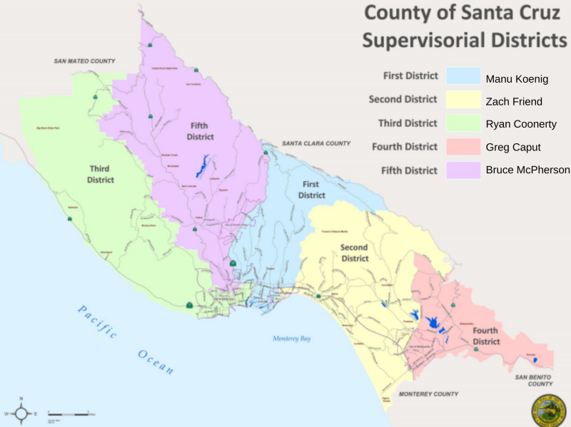 Santa County five supervisorial districts
