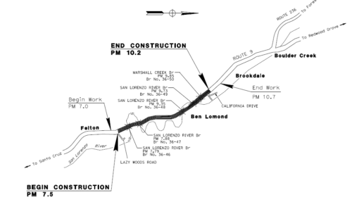 caltrans paving project ben lomond felton
