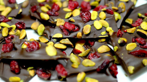 Cranberry Pistachio Dark Chocolate Bark