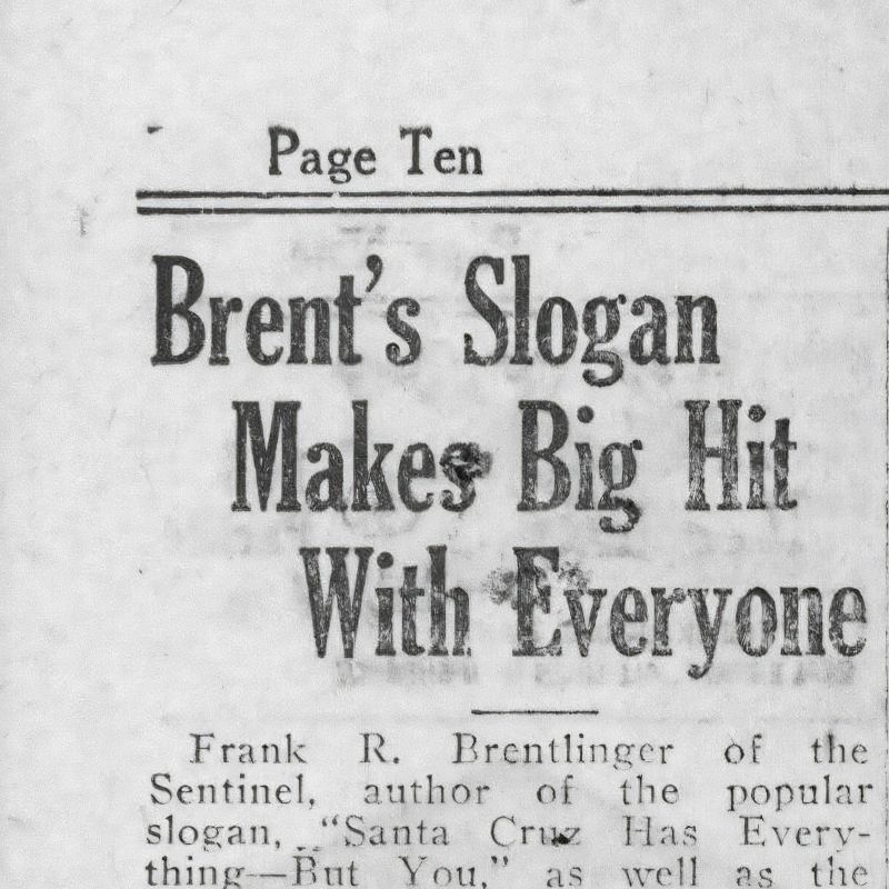 Frank Robinson Brentlinger Santa Cruz