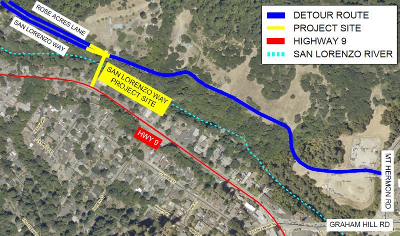 San Lorenzo Way Bridge replacement Felton California